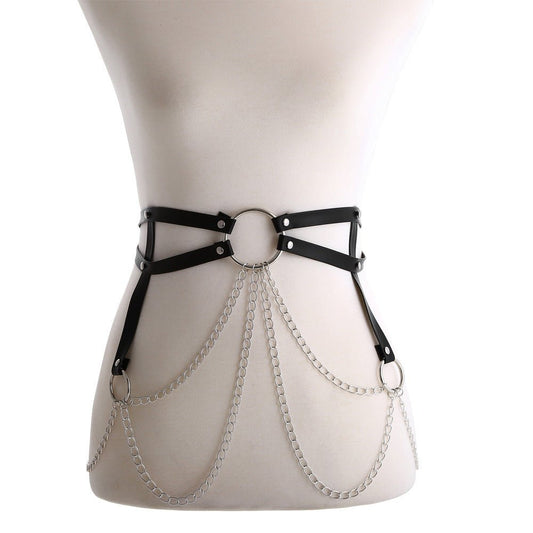 Body Harness Women Sexy Chain Leather Strap Waist Jewelry - Alternative Gothic Dark Wear | Embrace Dark Aesthetic Men & Women Gothic Clothing