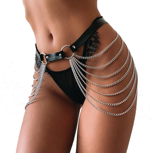 Chain Tassel Belt Gothic Harness - Alternative Gothic Dark Wear | Embrace Dark Aesthetic Men & Women Gothic Clothing