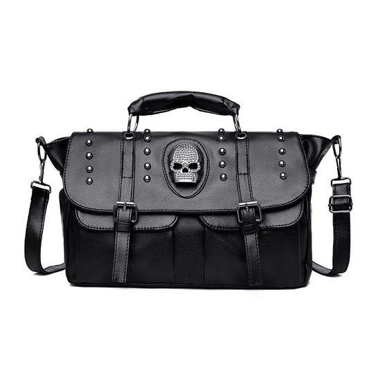 Punk Style Rivet Skull Ghost Head Bag Retro Single Shoulder Diagonal Bag - Alternative Gothic Dark Wear | Embrace Dark Aesthetic Men & Women Gothic Clothing