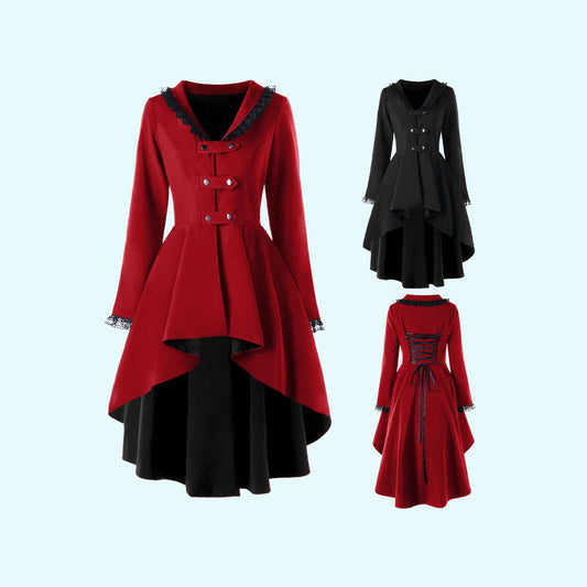 Women Plus Size Winter Coats Retro Vintage Tunic Blazer Jackets Renaissance Medieval Coat Cosplay Costume - Alternative Gothic Dark Wear | Embrace Dark Aesthetic Men & Women Gothic Clothing