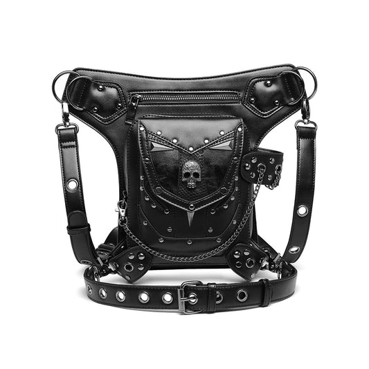 Punk Motorcycle Skull Chain Women's Crossbody Bag - Alternative Gothic Dark Wear | Embrace Dark Aesthetic Men & Women Gothic Clothing