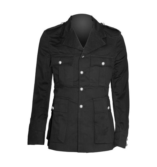 Men's Gothic Military Black Officer Coat