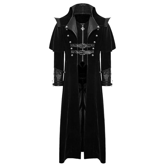 Men’s Gothic Steampunk VTG Highwayman Long Coat