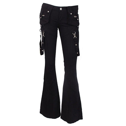 Women’s Gothic Punk Lace-Up Skinny Pants