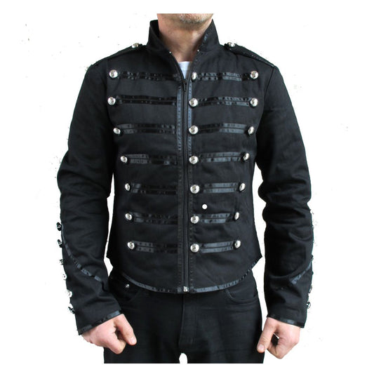 Military Parade Jacket Tunic Rock Black Steampunk Jacket - Alternative Gothic Dark Wear | Embrace Dark Aesthetic Men & Women Gothic Clothing