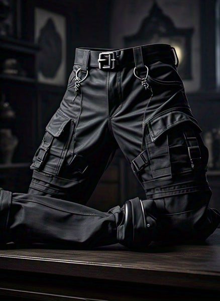 Men Gothic Cargo Trousers