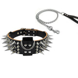 Dog Anti Bite Collar for Female M Size with Traction Rope Rivet Chain and Bully Pit Bull Design