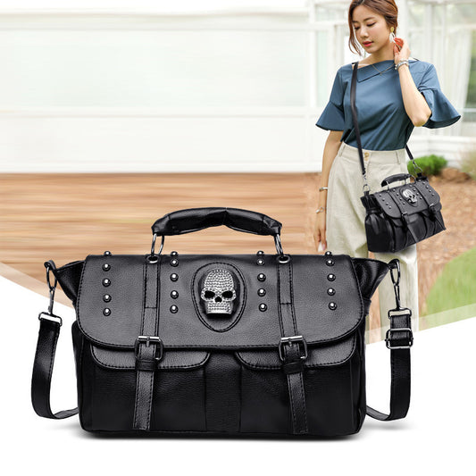 Punk Style Rivet Skull Ghost Head Bag Retro Single Shoulder Diagonal Bag