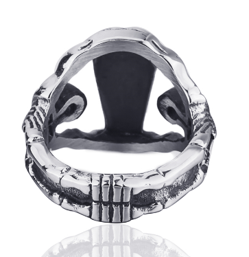 Beier Retro Gothic Jewelry Punk Vampire Coffin Titanium Steel Epoxy Men's Ring