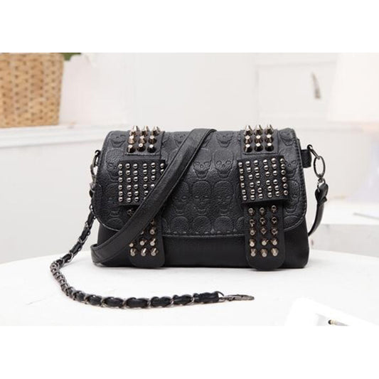 European And American Style Rivet Skull Handbag