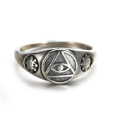 Gothic God's Eye Ring Vintage Totem Thin Ring