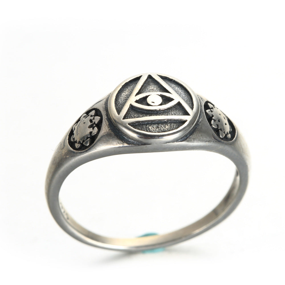 Gothic God's Eye Ring Vintage Totem Thin Ring