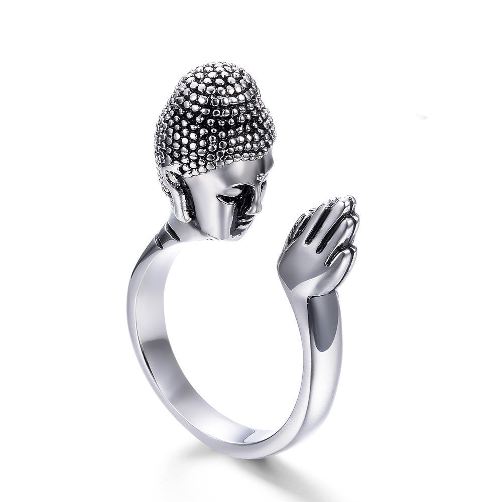 Trendy Personality Buddha Lord Three-dimensional Buddha Headn Ring