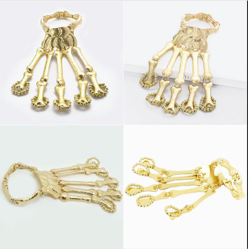 Hand Skeleton Joint Ring Bracelet Skull and Ghost Design