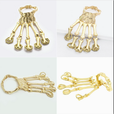 Hand Skeleton Joint Ring Bracelet Skull Ghost