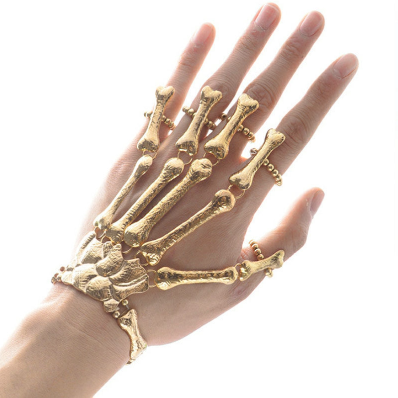 Hand Skeleton Joint Ring Bracelet Skull and Ghost Design