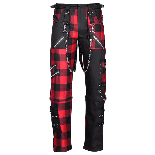 Men Gothic Pant Dead Threads Damned Checked Pant Red and Black Pant