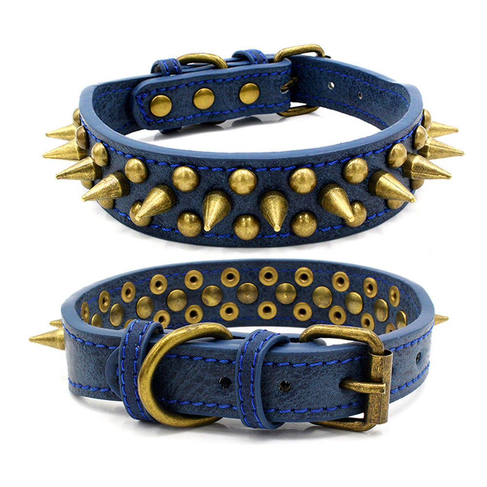 Bronze Pet Collar with Pointed Rivet Detailing Bold and Edgy Look