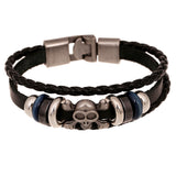 Fashion Retro Skull Leather Bracelet Bold Gothic Accessory