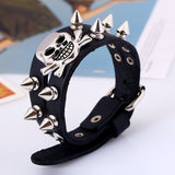 Studded Skull Leather Bracelet European And American Retro Men And Women