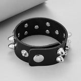 Round Rivet Gothic Bracelet Hip Hop Dark Skull Head Leather