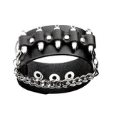 Fashion Men Rivet Cowhide Chain Stylish and Bold Leather Accessory