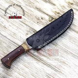 Damascus Steel Blade Knife, Fire Pattern Hunting Knife