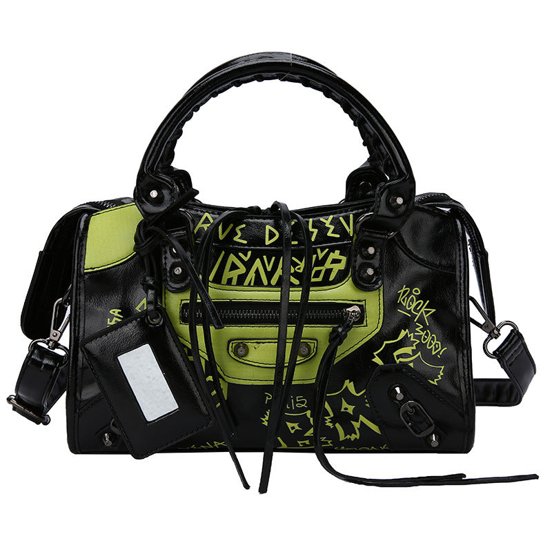 New Graffiti Personality Tassel Small Crowd Handbag Women