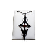 European And American Fashion Gothic Black Cross Pendant Necklace With Diamonds