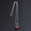 Mens Punk Vintage Retro Black Widow Spider Pendant Necklace Gothic Red Large Crystal Male Biker Goth Jewelry Necklace Men