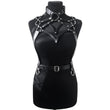 Women's Artificial Leather Body Belly Band Shoulder Wearing Ring Horse Harness For Dancing Toys With Fetish