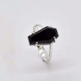 Gothic Punk Set Black Faux Zircon Women's Ring