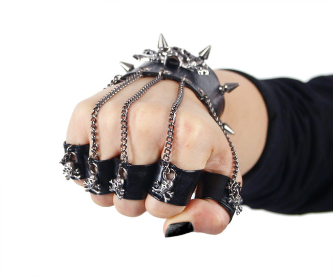 Punk Vision Skull Multi-Chain Finger Bracelet Edgy and Bold Look