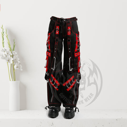 Men Gothic Trouser Gothic Pant ROUGH PANT RED Gothic Pant Gothic Clothing Alternative Clothing Streetwear Men and Women Trouser