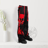 Men Gothic Red Skull Trousers Dark Street Punk Pants Baggy Style Trousers