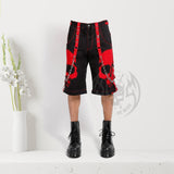 Men Gothic Red Skull Trousers Dark Street Punk Pants Baggy Style Trousers