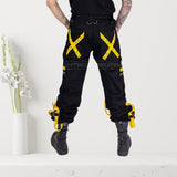 Men’s Gothic Cyber Goth Pants Black Techwear Baggy Trousers Emo Punk Pant