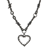 Gothic Dark Thorn Heart Necklace