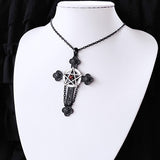 Satan Gothic Dark Pentagram Cross Necklace