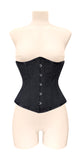 Alison Black Brocade Underbust Corset Gothic Elegance with Steel Discipline