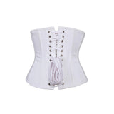Allisson Underbust Corset White Cotton Steel Boned Waist Trainer