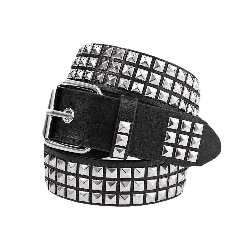 Women's Square Bead Rivet Belt Waist Belt