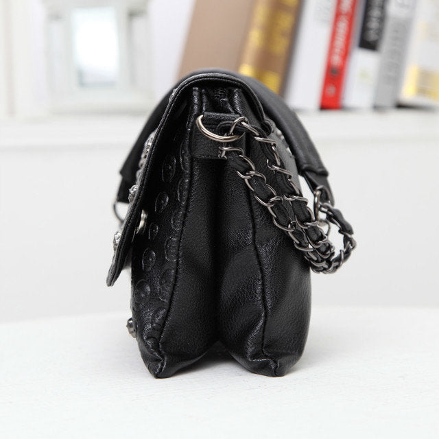 Skull Bag Embossed Chain Trend