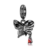 Skull Butterfly Pendant Dark Wind Skull Series DIY Beaded Bracelet with 925 Silver