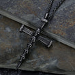 Retro Gothic Skull Cross Motorcycle Stainless Steel Pendant Necklace