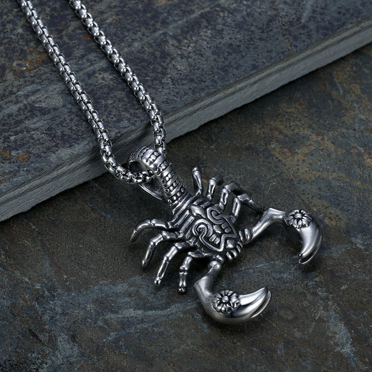 Gothic Vintage Stainless Steel Scorpion Pendant Necklace