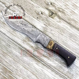 Damascus Steel Blade Knife, Fire Pattern Hunting Knife