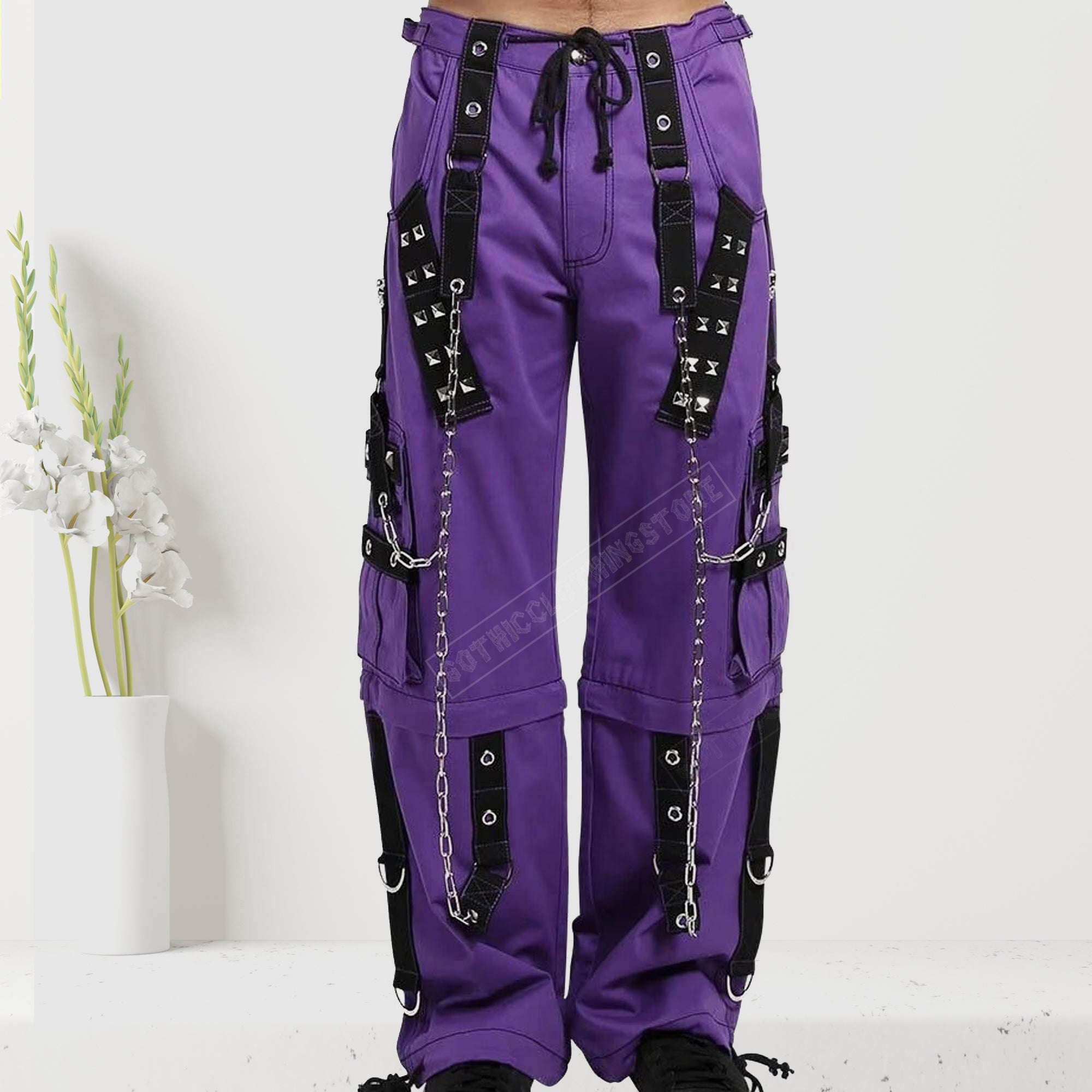 Gothic Fashion DarkStreet Pant Bondage Men Pant Alternative Punk Rock Transformer Trouser Baggy Pants