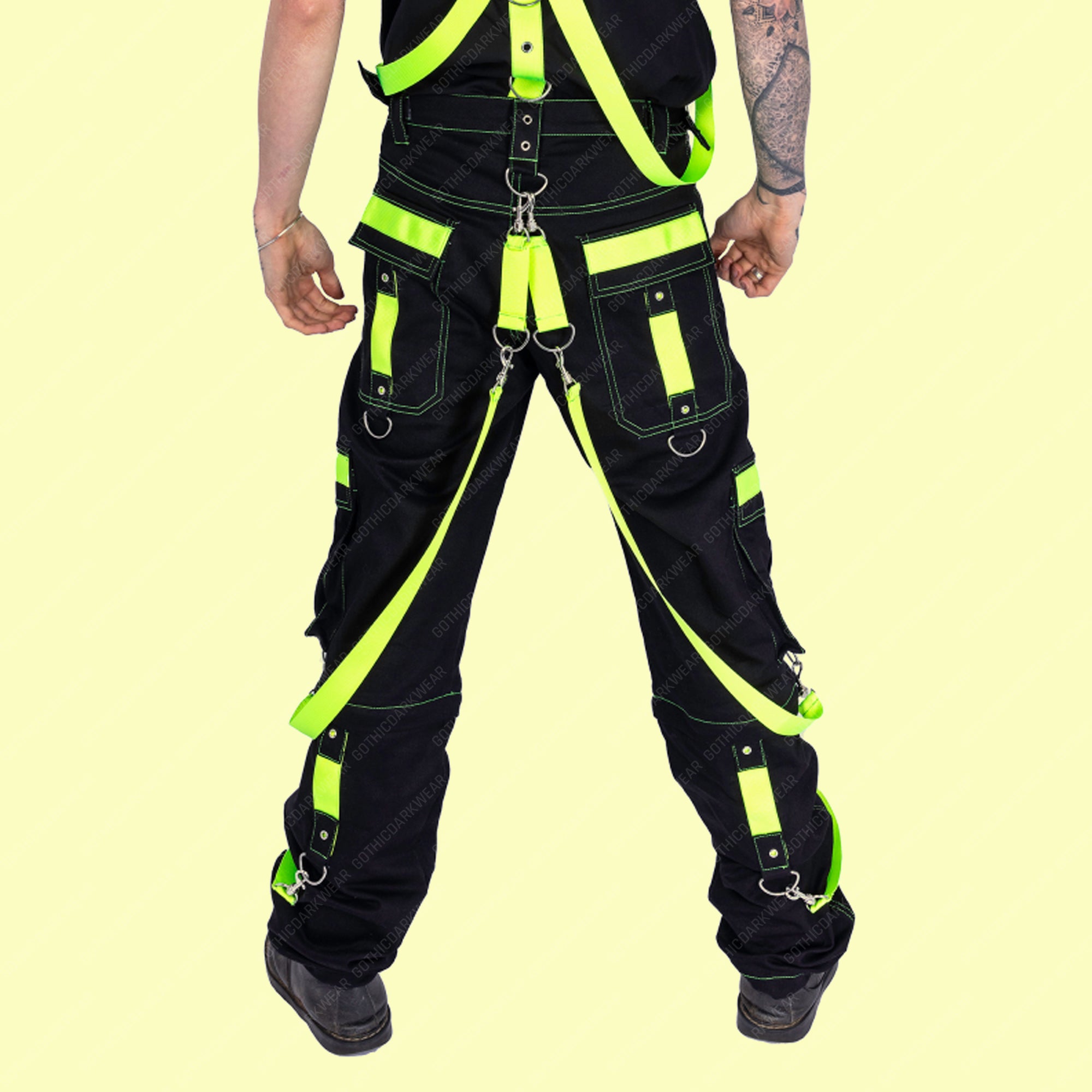 Gothic Pant Black Cargo Trip Pants Eternal Pants CYBER GOTH Pant Buckle Strap Punk Trousers