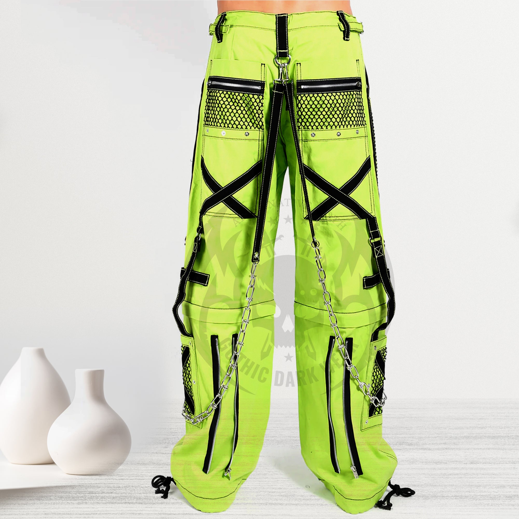 Men Gothic Trouser Parrot Green Cyber Punk Trouser Threads Trouser Gothic Tripp pants